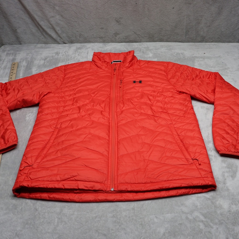 Under Armour Jacket Mens XL Red ColdGear Storm Insulated Quilted Puffer Warm